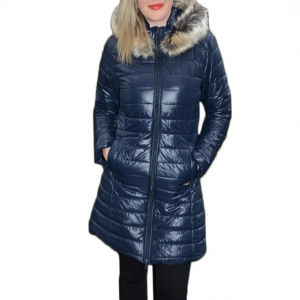 Jacheta Hunia matlasata ,gluga cu insertii de blanita ,nuanta de bleumarin
