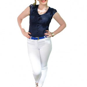 Pantalon de vara in tendinte, nuanta alba, croi mulat pe picior