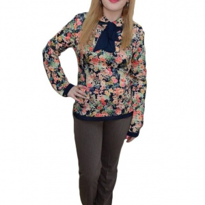 Pantalon elegant cu cusaturi, model clasic, de culoare maro