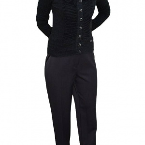 Pantalon elegant, nuanta de gri, buzunare laterale