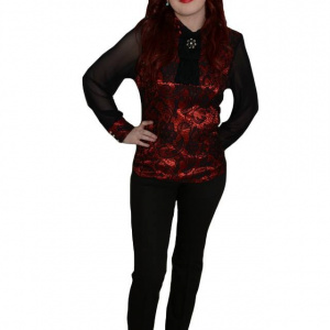 Pantalon rafinat, tip creion, nuanta de negru si cu nasturi