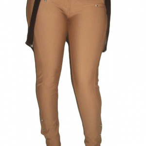 Pantaloni casual, maro cu bretele detasabile