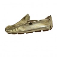 Pantof tip mocasin cu talpa foarte joasa, de culoare auriu