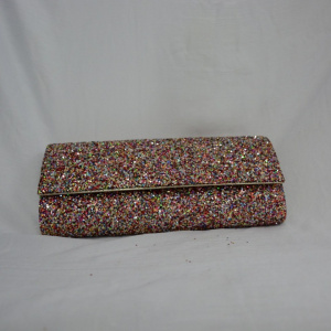 Poseta clasica de seara, nuanta multicolora, cu design deosebit