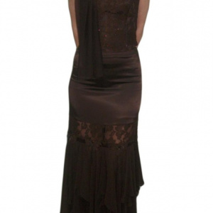 Rochie de seara lunga, distinsa, din saten si dantela