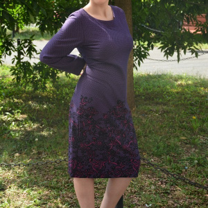 Rochie de zi, de culoare mov, croi moderrn