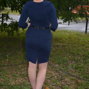 Rochie deosebita, cambrata, de culoare bleumarin