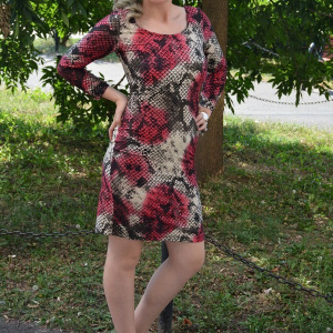 Rochie feminina, de culore roz, cu fermuar vizibil