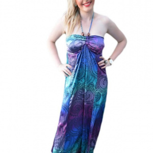 Rochie maxi, care se leaga dupa gat cu un snur