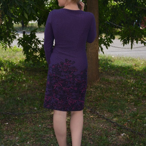 Rochie office, de culoare mov cuib de viespe RO-1859-VI