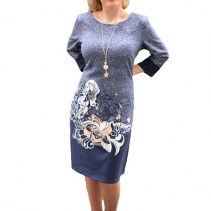 Rochie rafinata model casual, de culoare albastra, masura mare