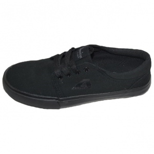 Tenis clasic din material de panza negru cu talpa flexibila, joasa