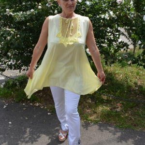 Bluza casual,de vara fara maneca ,nuanta de galben