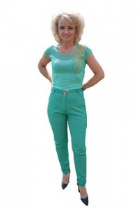 Pantalon fashion in nuanta verde deschis, model lung de vara