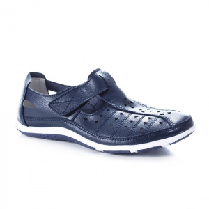 Pantif bleumarin , comozi din piele perforati cu bareta