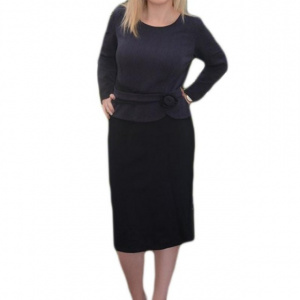 Rochie calduroasa, aspect de costum, de culoare neagra cu mov
