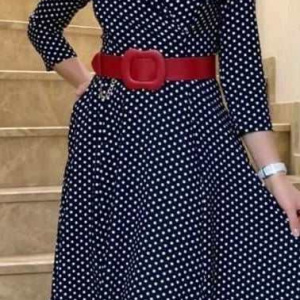 Rochie cu buline albastru