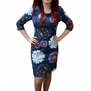 Rochie dama moderna, nuanta de multicolor, design trendy