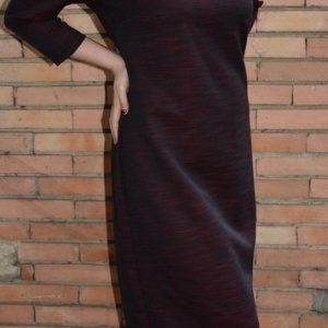 Rochie de iarna masura mare, de nuanta marsala, design simplist