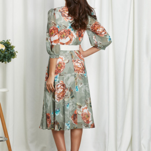 Rochie Dida Kaki Floral