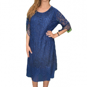 Rochie eleganta Eleanor din dantela,nuanta de bleumarin
