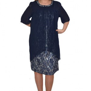 Rochie eleganta Kayla cu aplicatii de margele,nuanat de blemarin