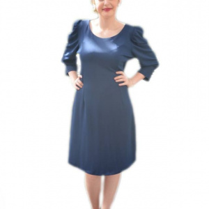 Rochie shic, de culoare bleumarin, midi