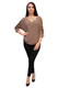 Bluza casual-eleganta cu decupaje rafinate si strasuri la decolteu nuanta de bej