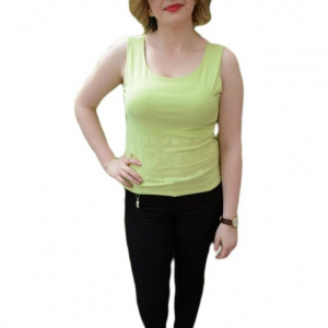 Bluza verde deschis, din material elastic cu model imprimat