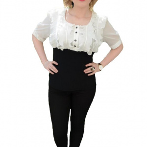 Bluze de ocazie, design elegant, de culoare alb-negru