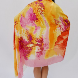 Esarfa cu model deosebit de culoare multicolora