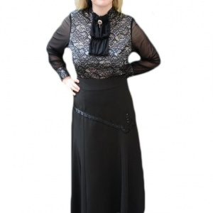 Fusta eleganta, de culoare neagra , cu insertii de margele