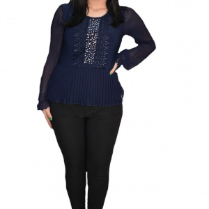 Pantalon casual tip colant Imma,mulat ,negru