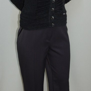 Pantalon elegant, nuanta de gri, buzunare laterale