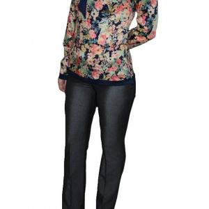 Pantalon modern lung, design clasic si croi usor evazat, nuanta gri