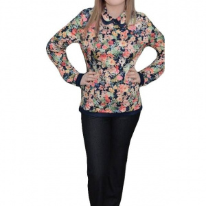 Pantalon office din stofa usor elastica, de culoare gri inchis