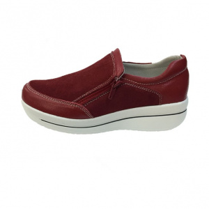 Pantof casual din piele naturala de culoare marsala