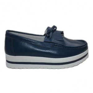 Pantof de primavara, toamna, tip mocasin, culoare bleumarin