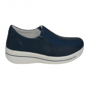 Pantof trendy cu talpa groasa si insertie de elastic, bleumarin
