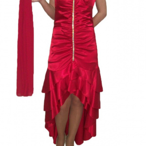 Rochie asimetrtica de culoare rosie