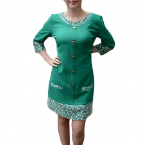 Rochie deosebita, nuanta de verde, design brodat rafinat
