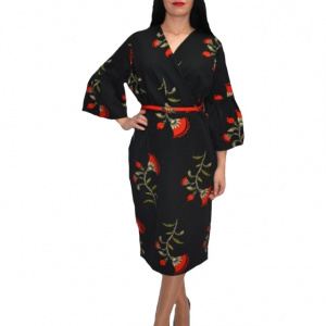 Rochie eleganta ,nuanta neagra si imprimeu cu flori