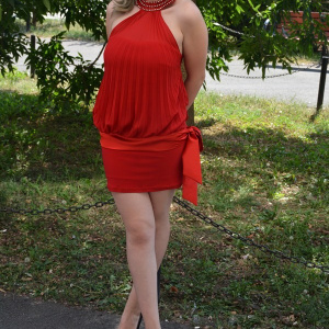 Rochie feminina, rosie, cu cristale RO-1961-RS