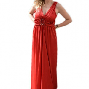 Rochie fermecatoare de ocazie, pe culoare rosie, design simplist