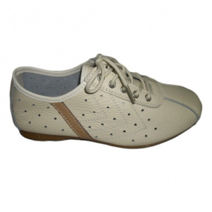 Adidas trendy, culoare bej, cu model de mici decupaje in piele