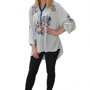 Bluza dama Clara,modele painted,nuanta de alb
