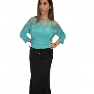 Bluza eleganta office ,model deosebit ,nuanta turcoaz