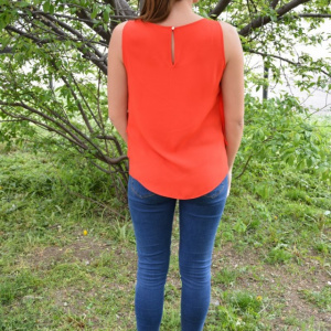 Bluza lejera de primavara-vara, culoare rosie cu dunga argintie