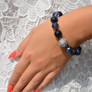 Bratara deosebita cu textura elastica,culoare bleumarin