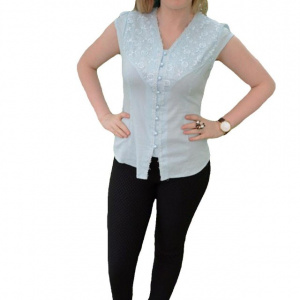 Camasa la moda de culoare albastra, material subtire de vara